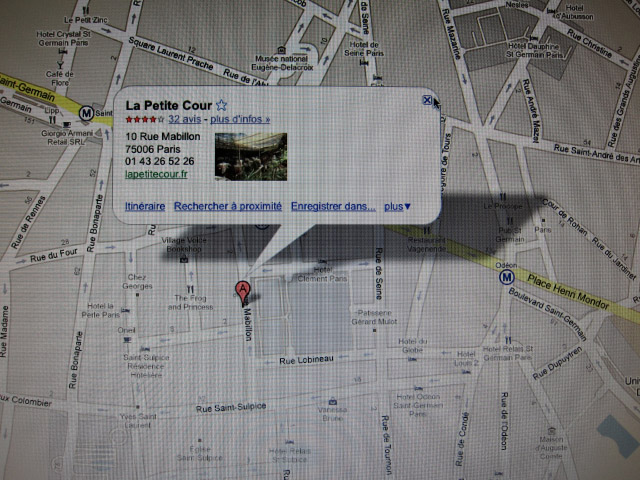 Je repère un restaurant sur Googlemaps