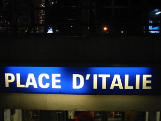 Je prends le métro à Place d'Italie