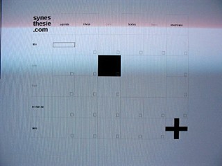 Je fais des recherches graphiques pour le futur site de Synesthésie