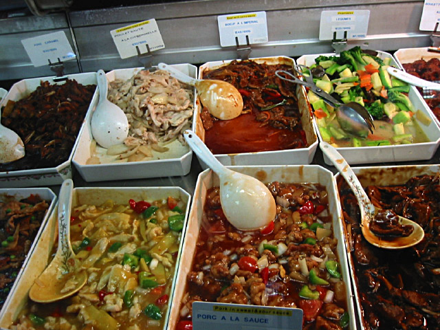 J'achète à manger chez le traiteur chinois