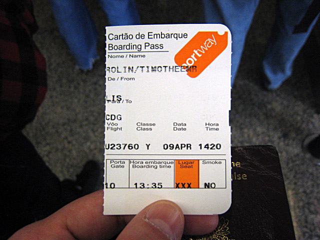 Ma carte d'embarquement