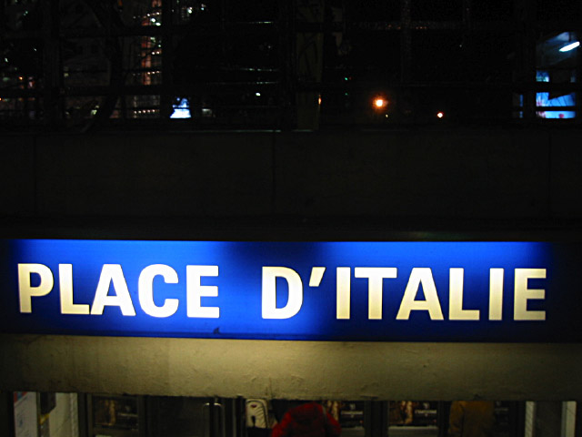 Je prends le métro à Place d'Italie