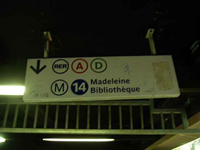 Ligne 14 vers Bibliothèque François Mitterrand