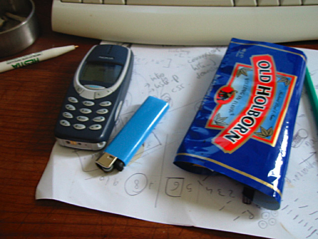 Mon téléphone portable, mon briquet et mon tabac
