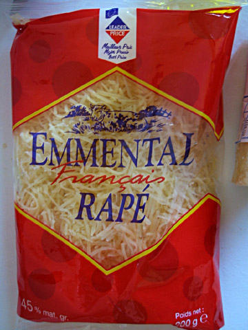 J'utilise du fromage rapé