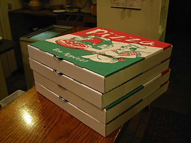 J'achète des pizzas