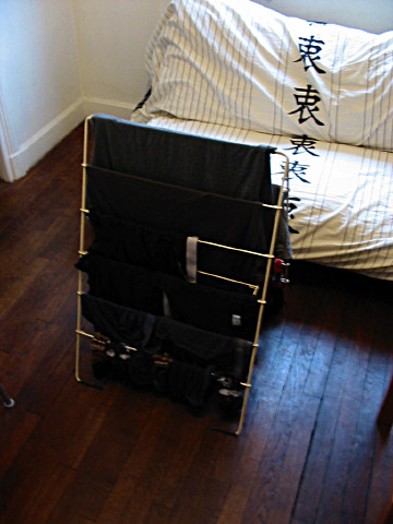 Le linge est étendu