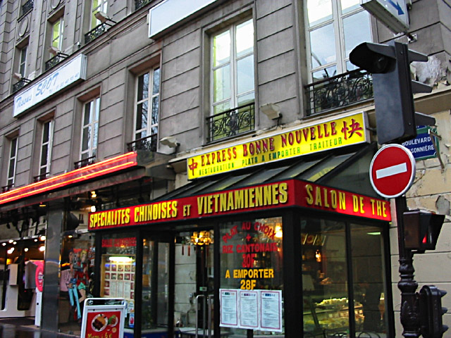 Je vais chez le traiteur chinois