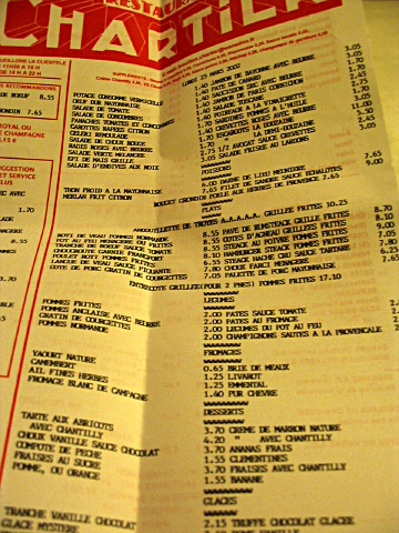 Je regarde le menu
