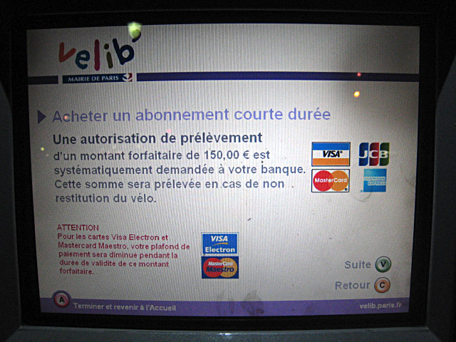 Je loue un vélib