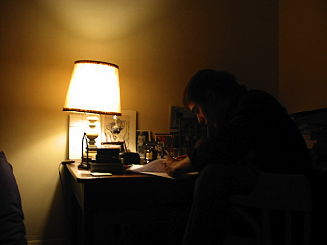Thibaut prend des notes