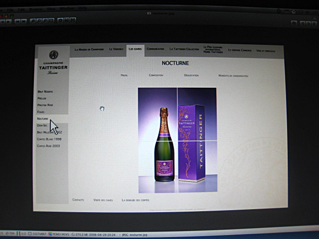 Taittinger nous demande un devis pour faire leur site