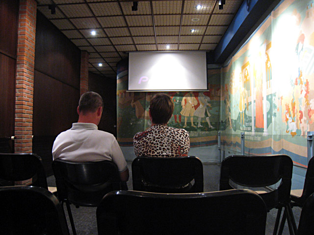 Nous nous installons dans une salle de cinéma
