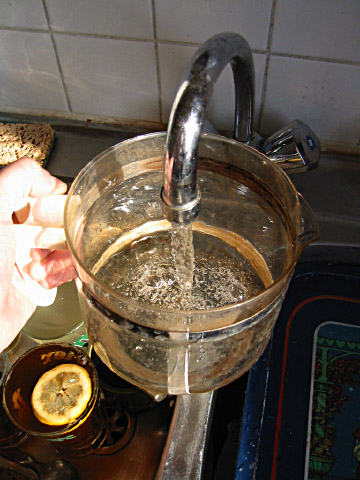 Je remplis d'eau