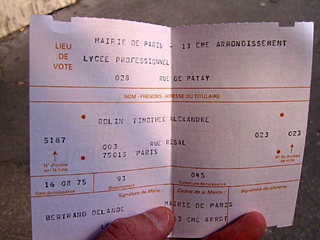 Ma carte de vote