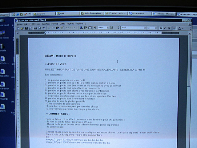 Samedi matin. J'écris une notice pour participer à ADaM