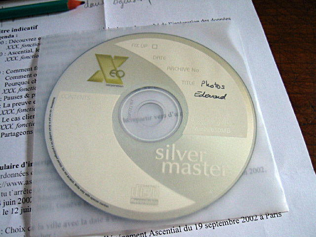 Je grave un CD pour Edouard