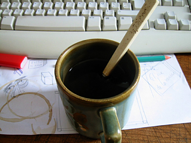 Je bois du café