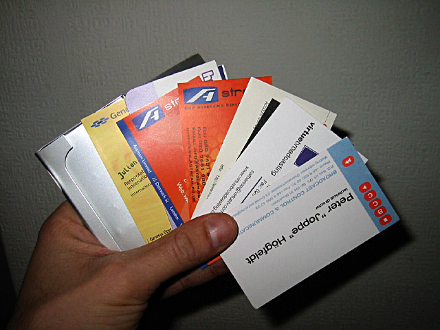 Des cartes de visite
