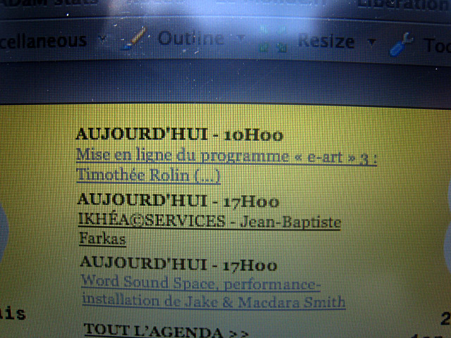 Mon travail est annoncé sur le site de La Force de l'Art