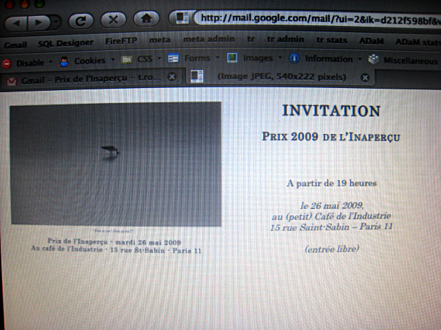Une invitation au prix de l'Inaperçu
