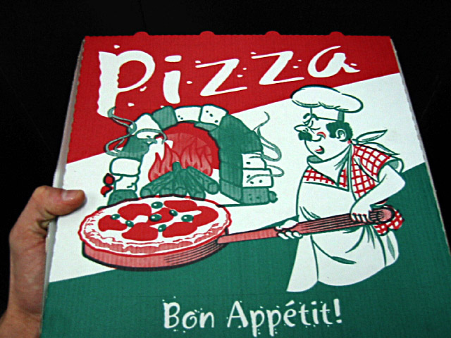 J'achète une pizza à emporter