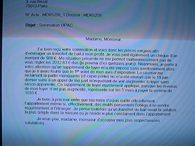 Je rentre chez moi. Je mens à l'OPAC