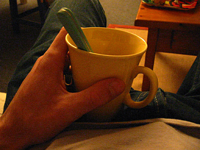 Nous buvons une tisane