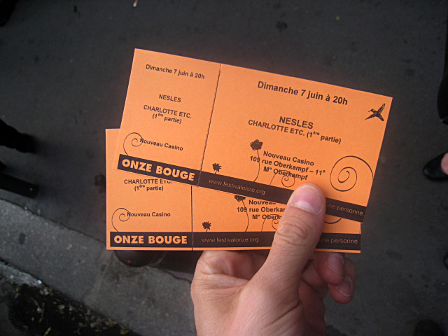 Les tickets pour le concert de Charlotte Etc
