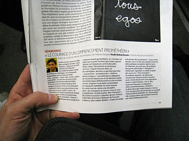 Medhi est dans Philosophie magazine