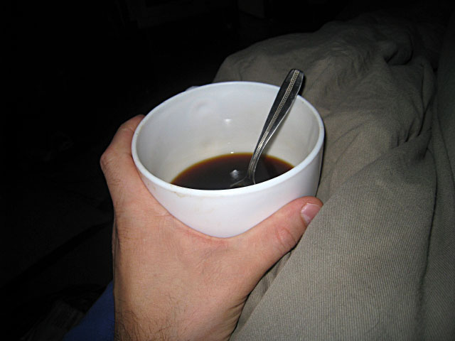 Je bois du café
