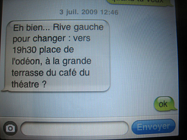 Je reçois un sms