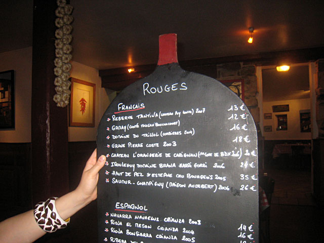Le menu