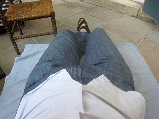 Je m'installe sur la terrasse