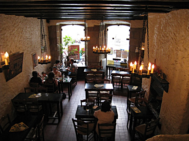 L'intérieur de la crêperie