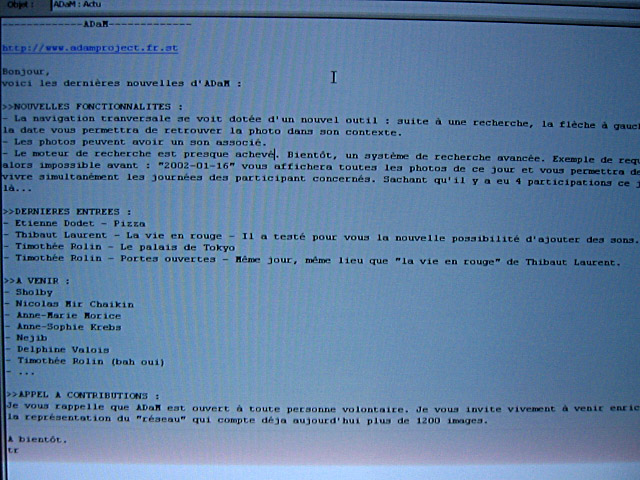 J'envoie ma newsletter ADaM
