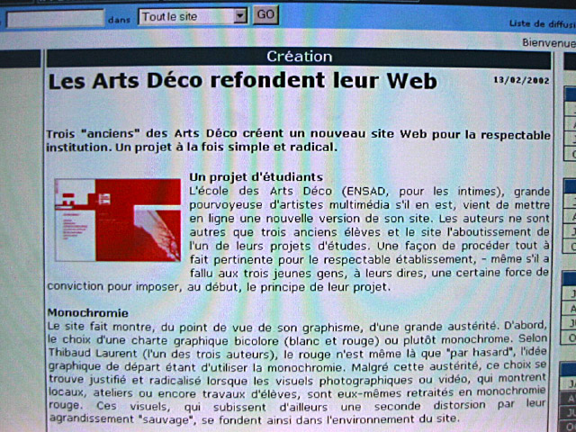 Damien a écrit un article à propos du site des arts déco