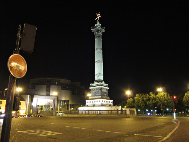 Je repars par la place de la Bastille