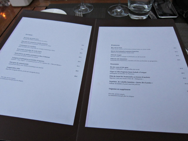Je regarde le menu