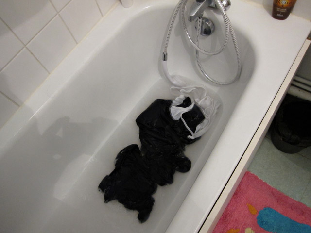 Je mets mon cuissard au lavage