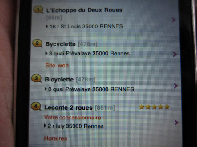 Je cherche un réparateur de vélo