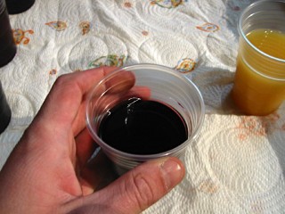 Je bois un verre de vin