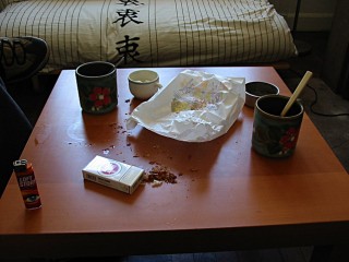 Nous petit-déjeunons