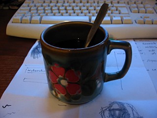 Je bois du café