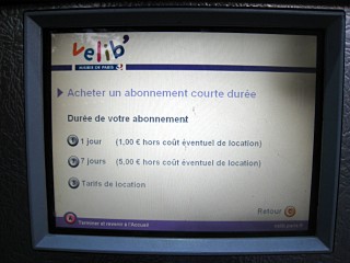 Je loue un vélib