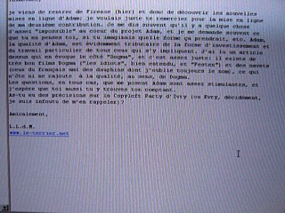 Je reçois un courrier de L.L. De Mars