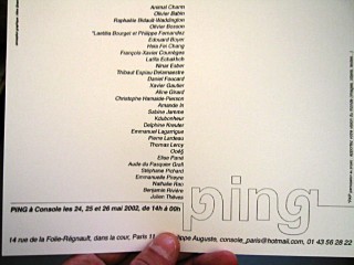 Le flyer de la prochaine exposition de Console
