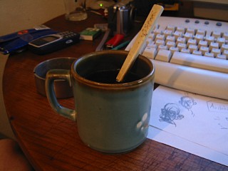 Je bois un café