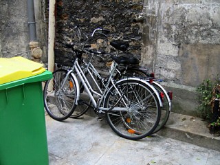 Nous allons chez Sabine en vélo