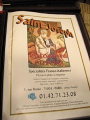 Nous allons à la pizzeria Saint-Joseph